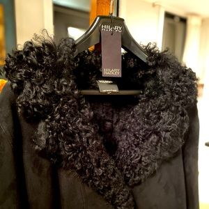 Hilary Radley Sherling & Suede Fall Winter Black Coat
